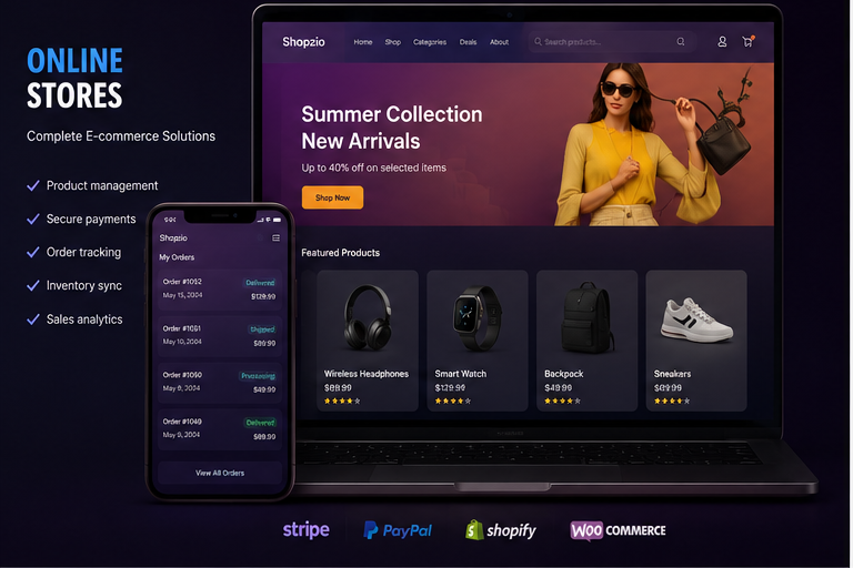 Online store e-commerce mockup